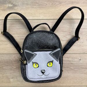 Betsey‎ Johnson Vampire Cat Mini Backpack Spider Web Gothic Halloween Purse Bag